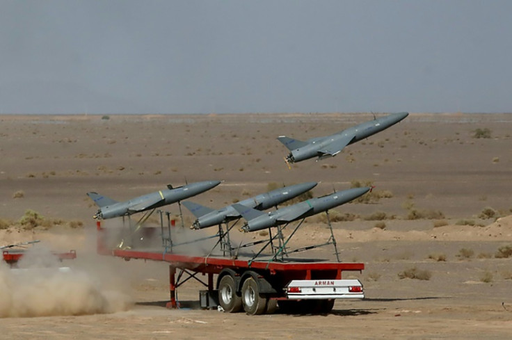 Gambar tentara Iran yang dirilis pada Agustus 2022 menunjukkan peluncuran drone selama latihan di lokasi yang dirahasiakan di Iran