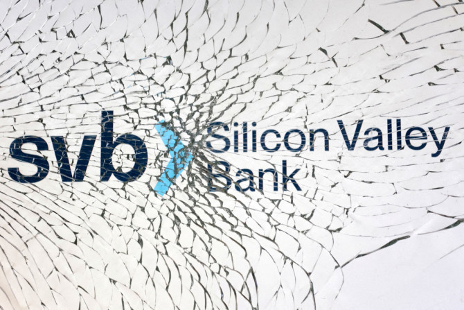 Ilustrasi memperlihatkan logo SVB (Silicon Valley Bank).