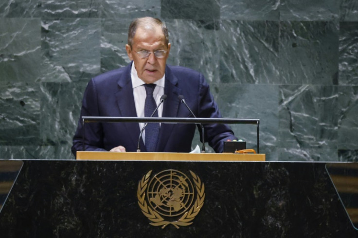 Menteri Luar Negeri Rusia Sergey Lavrov berpidato di Majelis Umum PBB ke-78 pada September 2023
